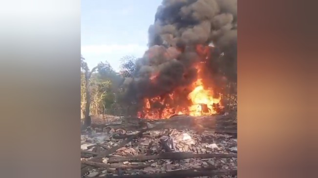 Tangkapan layar kebakaran sumur minyak di Blora. [X]